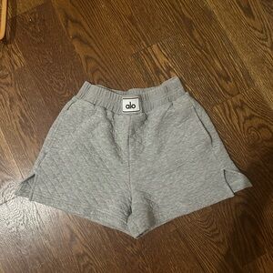 ALO Yoga Gray Athletic Shorts Elastic Waistband
